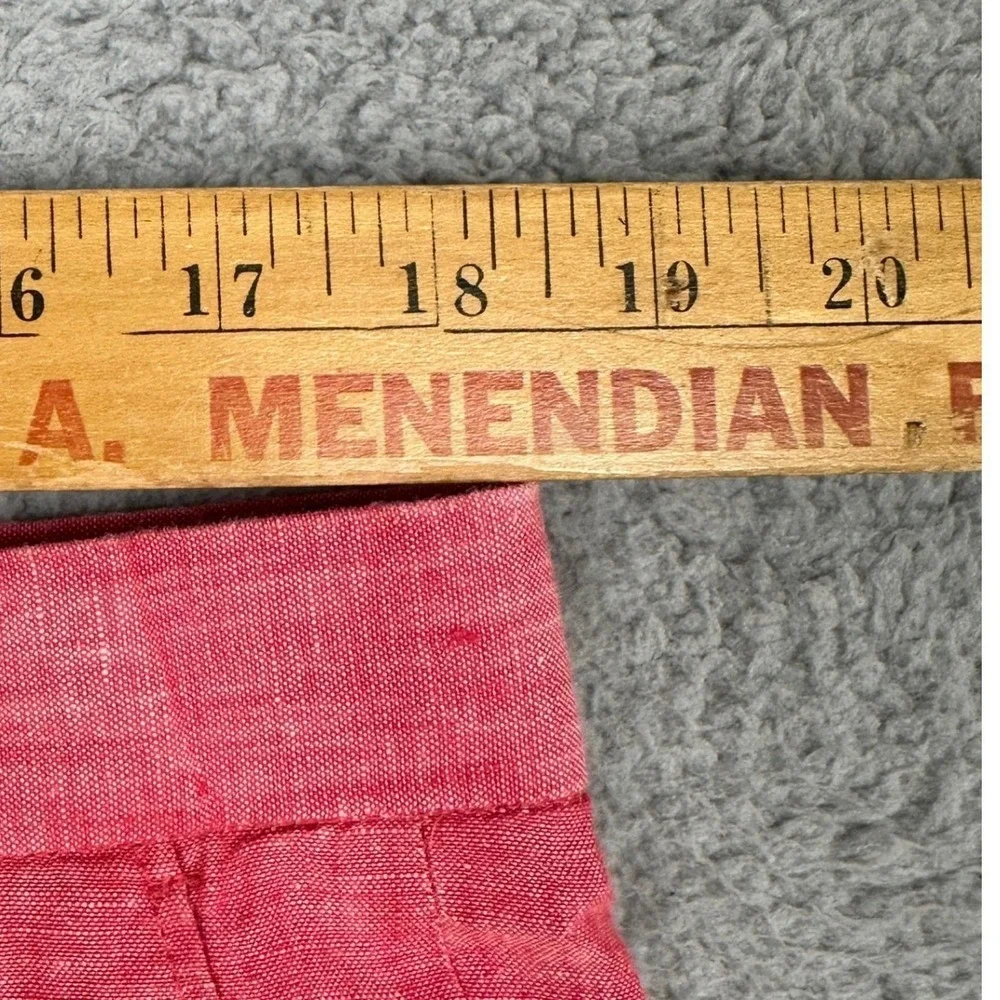 Black Saks Fifth Avenue 100% Linen Shorts Mens 38 Red Casual Flat Front Summer